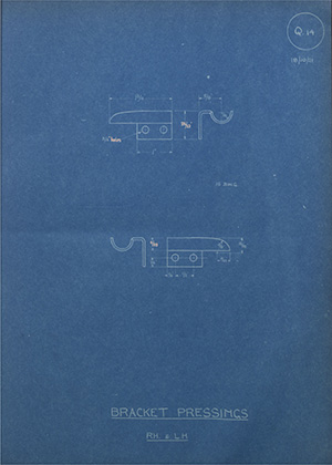 Smart Bros Bracket Pressings - RH & LH WH Tildesley Forging Technical Drawing