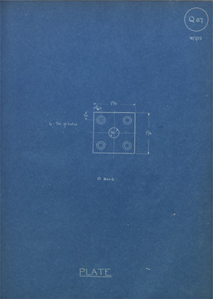 Smart Bros Plate WH Tildesley Forging Technical Drawing