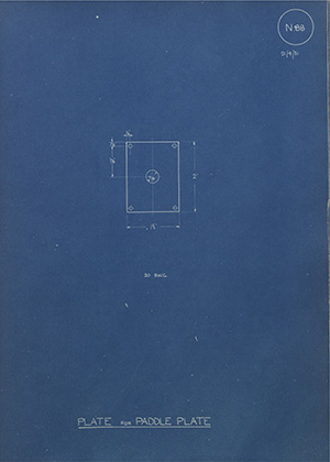 Smart Bros Plate for Paddle Plate WH Tildesley Forging Technical Drawing