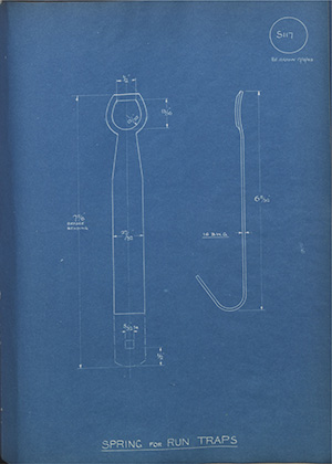 Spring for Run Traps WH Tildesley Forging Technical Drawing