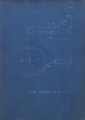 Spur Swan Neck - No105 WH Tildesley Forging Technical Drawing