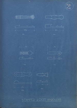 Stamped & Cast Knockers WH Tildesley Forging Technical Drawing