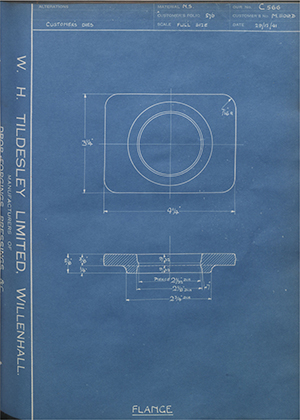 Steel Stampings Company M1109D Flange WH Tildesley Forging Technical Drawing