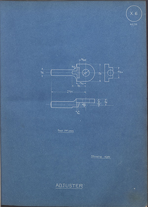 Stentophone Motor Accessories (1921) Ltd 1032 Adjuster WH Tildesley Forging Technical Drawing