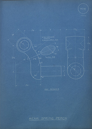 Stentophone Motor Accessories (1921) Ltd 5340A Rear Spring Perch WH Tildesley Forging Technical Drawing