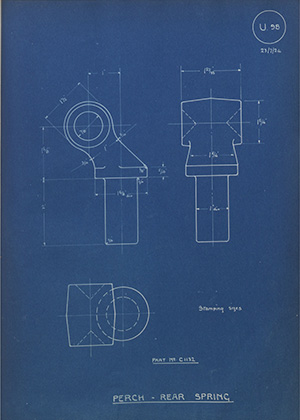 Stentophone Motor Accessories (1921) Ltd C1132 Perch - Rear Spring WH Tildesley Forging Technical Drawing