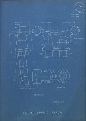 Stentophone Motor Accessories (1921) Ltd C260 Front Spring Perch WH Tildesley Forging Technical Drawing