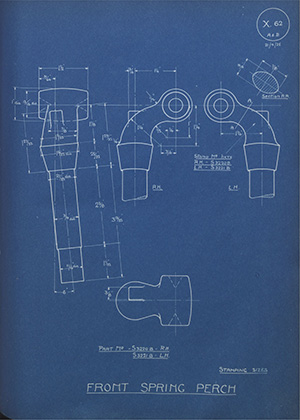 Stentophone Motor Accessories (1921) Ltd S3220B / S3221B Front Spring Perch WH Tildesley Forging Technical Drawing