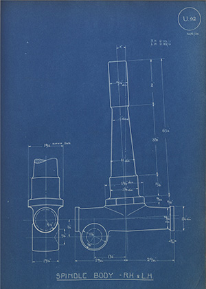 Stentophone Motor Accessories (1921) Ltd Spindle Body - LH & RH WH Tildesley Forging Technical Drawing