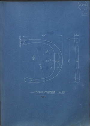 Stirrup Stamping - No 29 - Top WH Tildesley Forging Technical Drawing