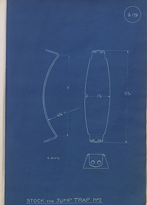 Stock for Jump Trap No2 WH Tildesley Forging Technical Drawing