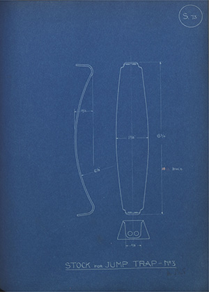 Stock for Jump Trap - No3 WH Tildesley Forging Technical Drawing