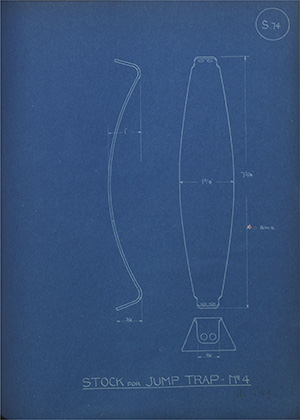 Stock for Jump Trap - No4 WH Tildesley Forging Technical Drawing