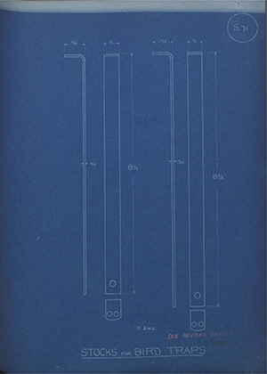 Stocks for Bird Traps WH Tildesley Forging Technical Drawing