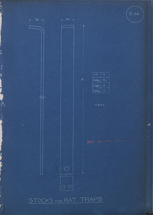 Stocks for Rat Traps WH Tildesley Forging Technical Drawing