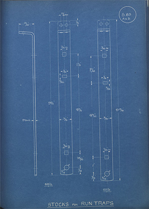 Stocks for Run Traps WH Tildesley Forging Technical Drawing