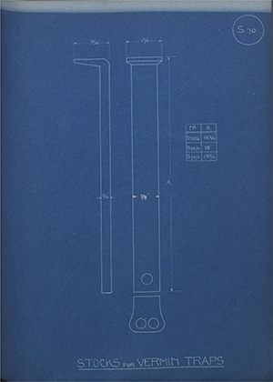 Stocks for Vermin Traps WH Tildesley Forging Technical Drawing