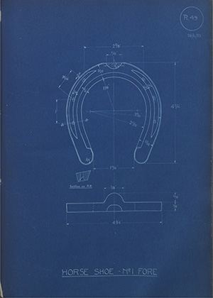 Sudan Government or Egyptian Government Horse Shoe - No1 Fore WH Tildesley Forging Technical Drawing