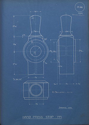 Sweeney & Blocksidge Hand Press Stop - No1 WH Tildesley Forging Technical Drawing