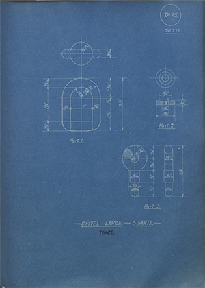 Swivel - Large - 3 Parts - Trace WH Tildesley Forging Technical Drawing