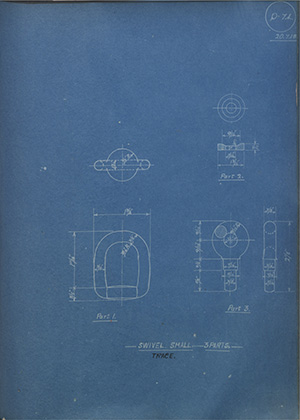 Swivel - Small - 3 Parts - Trace WH Tildesley Forging Technical Drawing