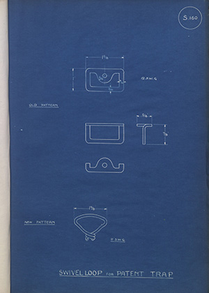 Swivel loop for Patent Trap WH Tildesley Forging Technical Drawing