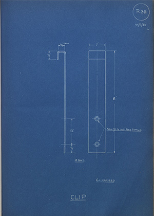 T Partridge & Co Ltd 16BWG Clip WH Tildesley Forging Technical Drawing