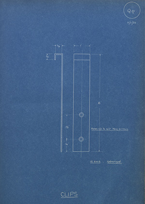 T Partridge & Co Ltd Clips WH Tildesley Forging Technical Drawing