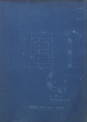 Tapered Bent Link - No109 WH Tildesley Forging Technical Drawing