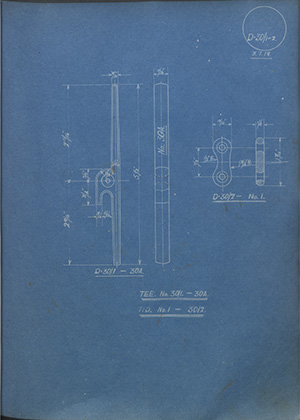 Tee No 39/1 - 30A - Tid No1 - 30/2 WH Tildesley Forging Technical Drawing