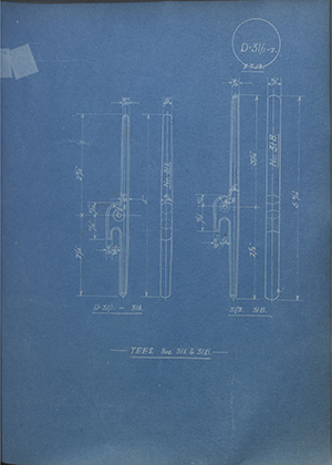 Tees No32A & 31B WH Tildesley Forging Technical Drawing