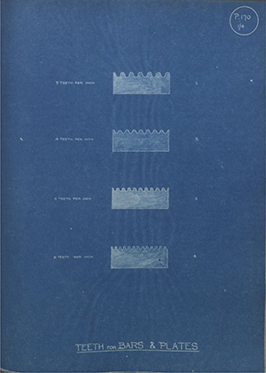 Teeth for Bars & Plates WH Tildesley Forging Technical Drawing