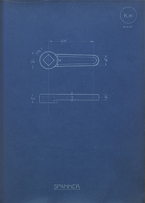 The Audley Engineering Co Ltd Spanner WH Tildesley Forging Technical Drawing