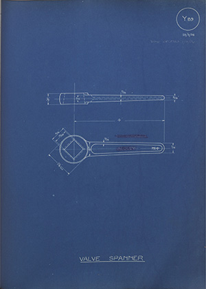 The Audley Engineering Co Ltd Valve Spanner WH Tildesley Forging Technical Drawing