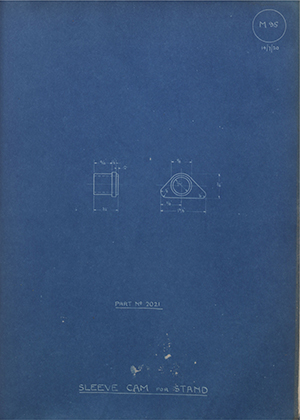 The Gloucestershire Aircraft Co LTD 2021 Sleeve Cam for Stand WH Tildesley Forging Technical Drawing