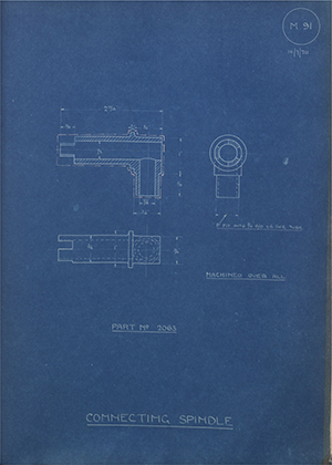 The Gloucestershire Aircraft Co LTD 2063 Connecting Spindle WH Tildesley Forging Technical Drawing