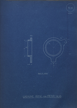 The Gloucestershire Aircraft Co LTD 2095 Locking Ring for Rear Hub WH Tildesley Forging Technical Drawing