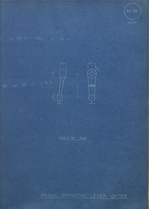 The Gloucestershire Aircraft Co LTD 2119 Brake Operating Lever - Outer WH Tildesley Forging Technical Drawing