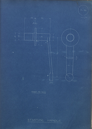 The Gloucestershire Aircraft Co LTD 2177 Starting Handle WH Tildesley Forging Technical Drawing