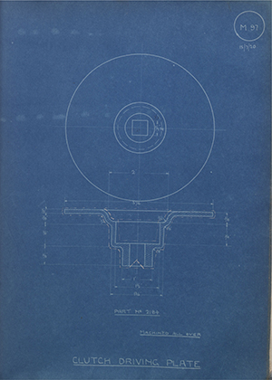 The Gloucestershire Aircraft Co LTD 2184 Clutch Driving Plate WH Tildesley Forging Technical Drawing