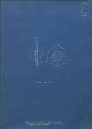 The Gloucestershire Aircraft Co LTD 2196 Oil Retaining Cover - Front End - Small WH Tildesley Forging Technical Drawing