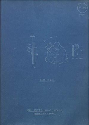 The Gloucestershire Aircraft Co LTD 2197 Oil Retaining Cover - Rear End - Small WH Tildesley Forging Technical Drawing