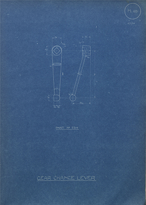 The Gloucestershire Aircraft Co LTD 2214 Gear Change Lever WH Tildesley Forging Technical Drawing