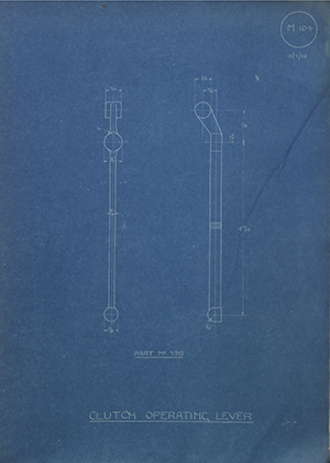 The Gloucestershire Aircraft Co LTD 2215 Clutch Operating Lever WH Tildesley Forging Technical Drawing