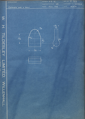 The Hughes Johnson Stampings Co LTD 73356D  WH Tildesley Forging Technical Drawing