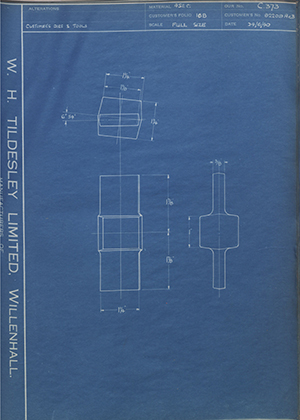 The Hughes Johnson Stampings Co LTD 82209A&B  WH Tildesley Forging Technical Drawing