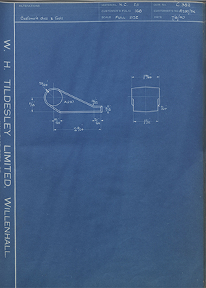 The Hughes Johnson Stampings Co LTD A297/BK  WH Tildesley Forging Technical Drawing