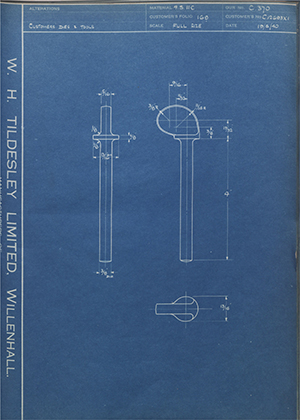 The Hughes Johnson Stampings Co LTD C12693X1  WH Tildesley Forging Technical Drawing