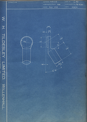 The Hughes Johnson Stampings Co LTD FB42782  WH Tildesley Forging Technical Drawing