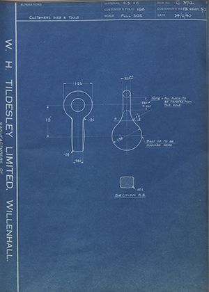 The Hughes Johnson Stampings Co LTD FB45451 S/2  WH Tildesley Forging Technical Drawing